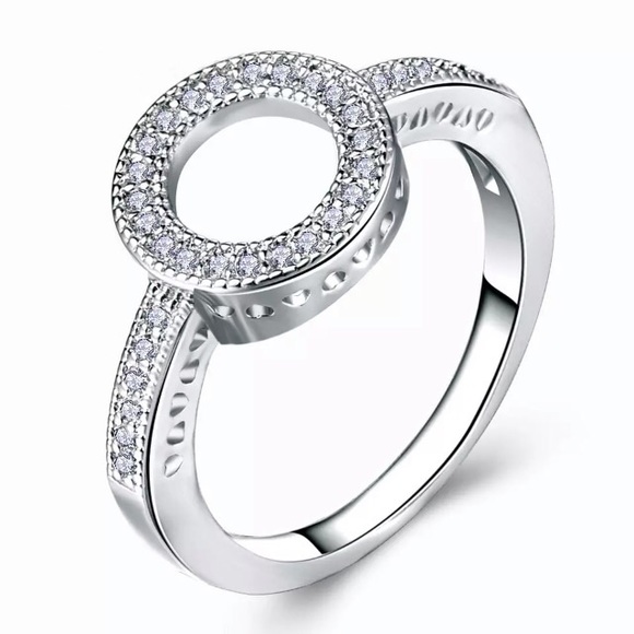 NEW!💙💎MICRO PAVE CZ! CIRCLE RING!💎💙GORGEOUS! 7 - Picture 1 of 4